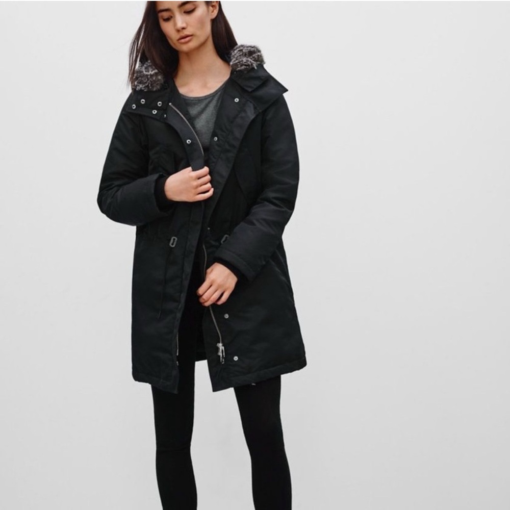 Aritzia Community Women's Black Parka Coat, size XS